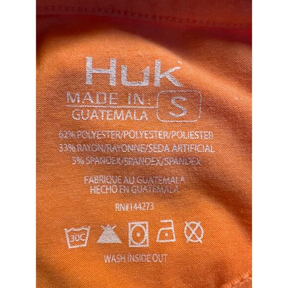 HUK Waypoint Long-Sleeve Hoodie Sweatshirt Women's Small LightOrange Lightweight - Picture 4 of 4